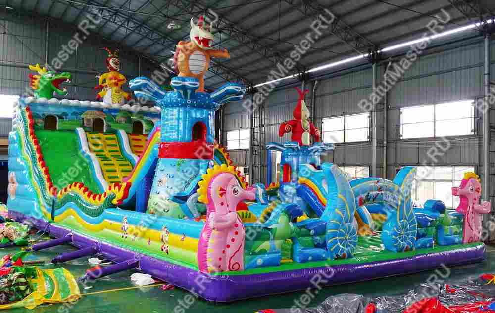 Коммерческий надувной батут "Затерянный остров 2" 20*10*7 м