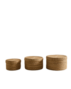 Zara Home Корзина из морской травы, цвет бежевый, 18 см · 6353/049