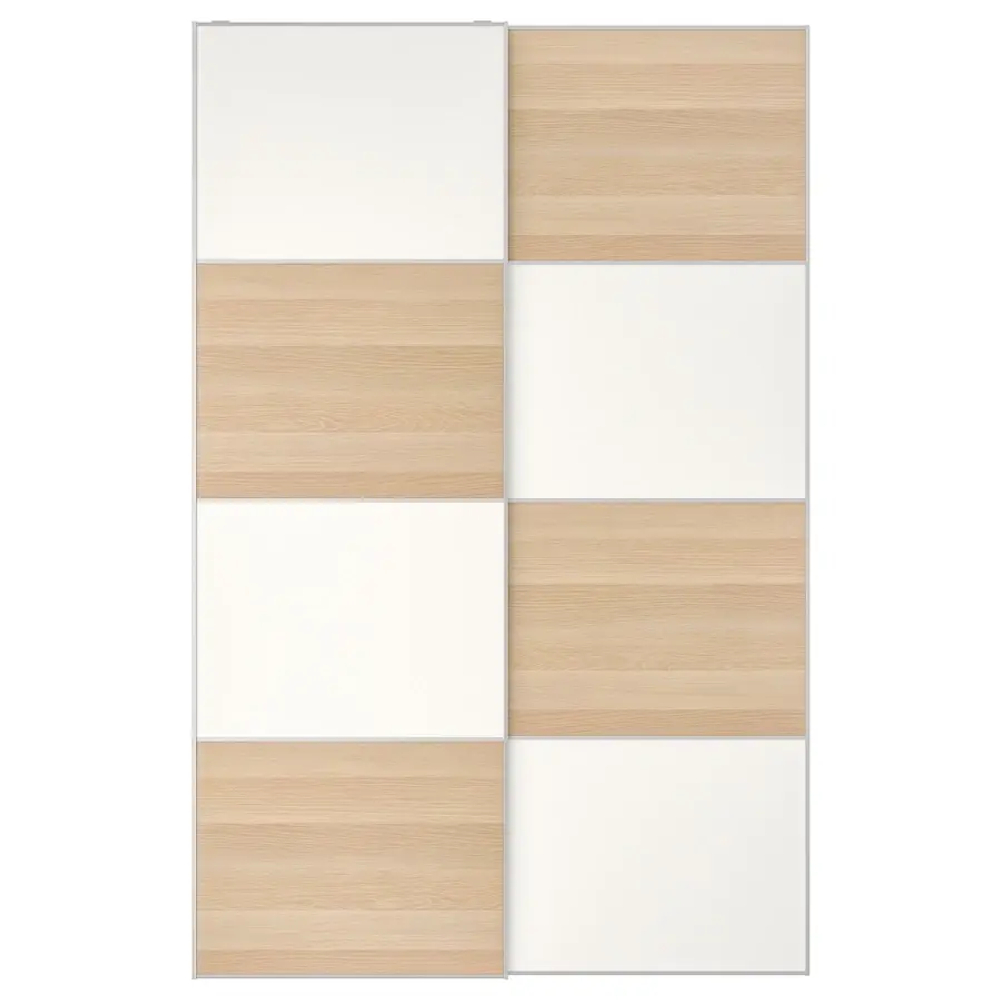 Пара раздвижных дверных рам - IKEA MEHAMN /МЕХАМН ИКЕА, 150х236 см, белый / бежевый