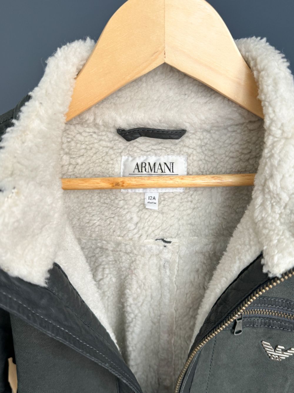 Утепленная кожаная куртка Armani Junior, 152