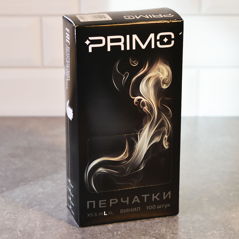 Перчатки виниловые L неопудренные (100шт), 404-735-051