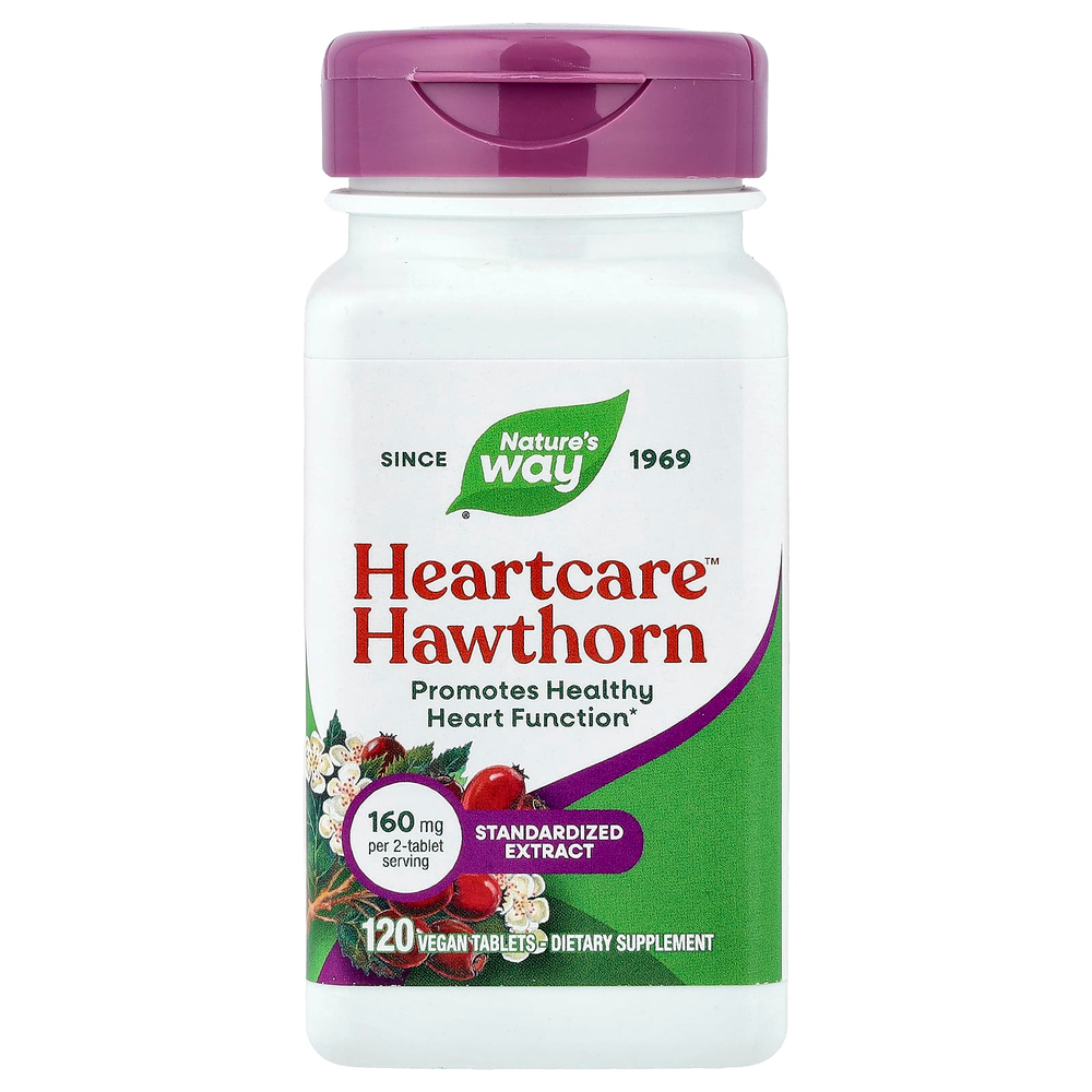 Nature's Way, HeartCare™, боярышник, 120 веганских таблеток (80 мг в 1 таблетке)