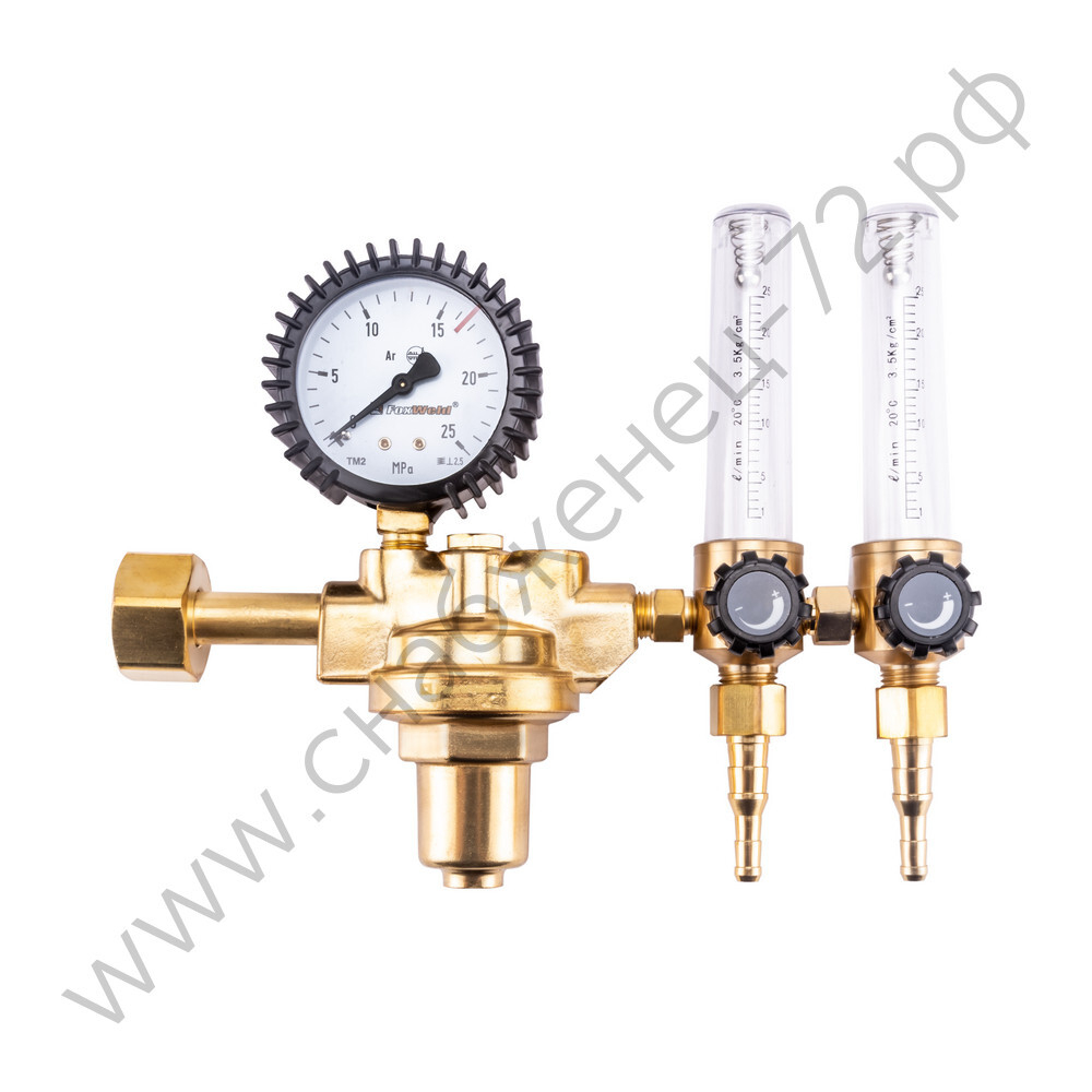 Регулятор FoxWeld WR420-F2 (аргоновый/углекислотный, 1 манометр, 2 расходомера, вентиль, пр-во FoxWeld/КНР)