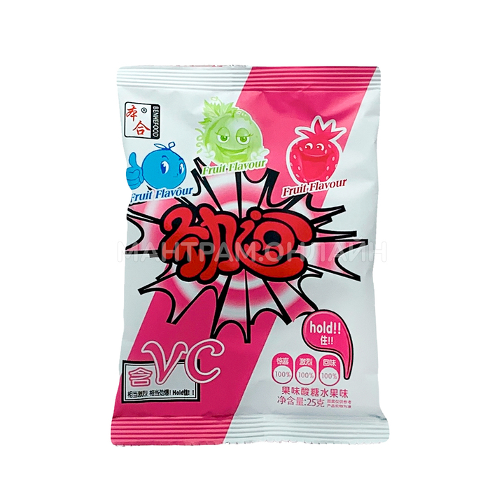 Конфеты кислые Benhefood Fruit Flavour вкус клубника 25 г