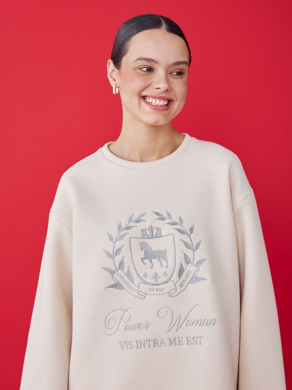 СВИТШОТ UNIVERSITY PASTEL BEIGE