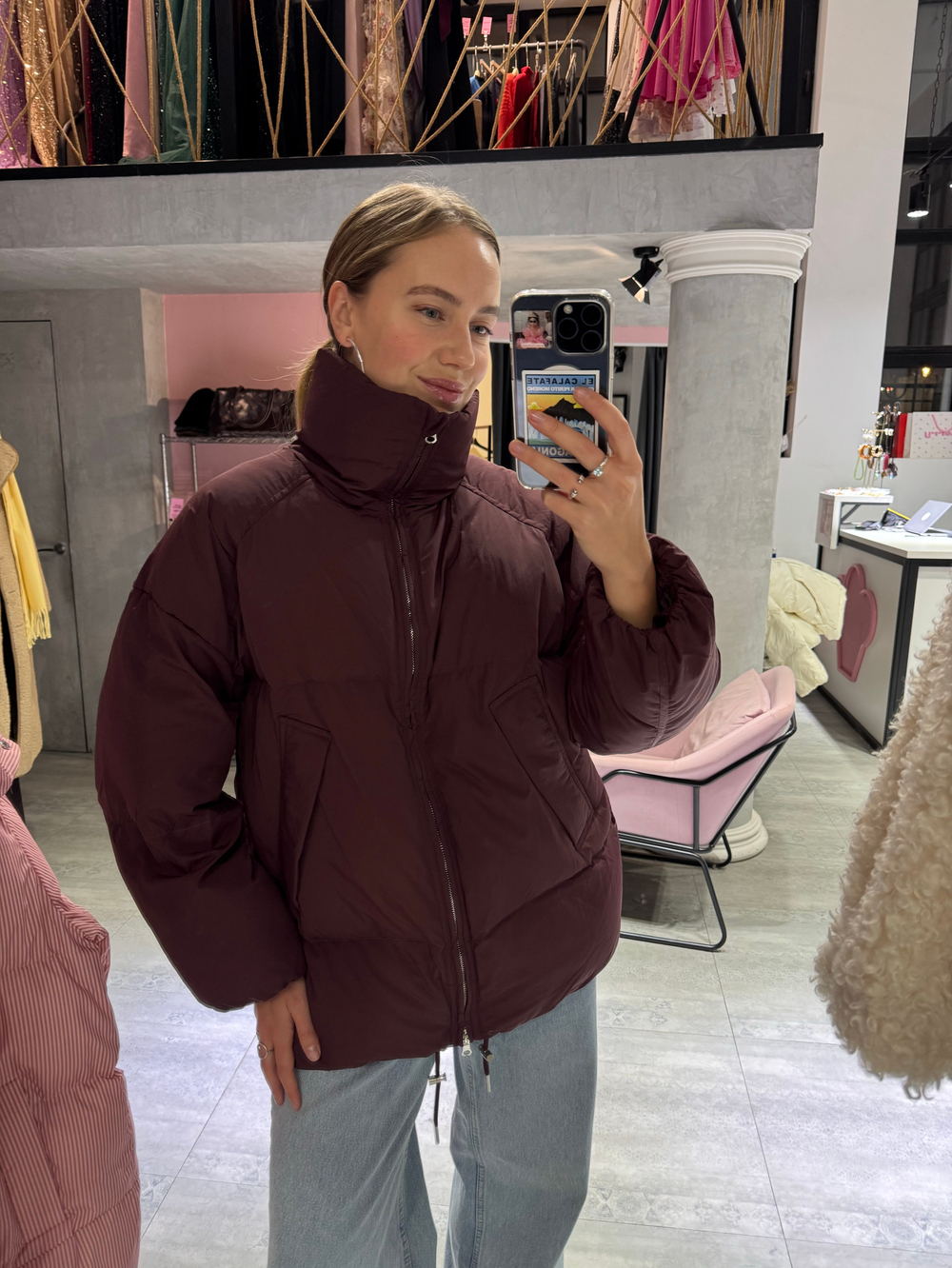 Пуховик Бургунди