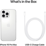 Смартфон Apple iPhone 16 Pro Max 256 ГБ, Dual: Только eSim, White Titanium (белый титановый)