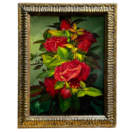 Буткевич Г. В. (1903–1974). «Натюрморт с бордовыми розами». Масло. СССР, 1960-е гг