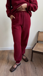 Брюки премиум утепленные, Винный