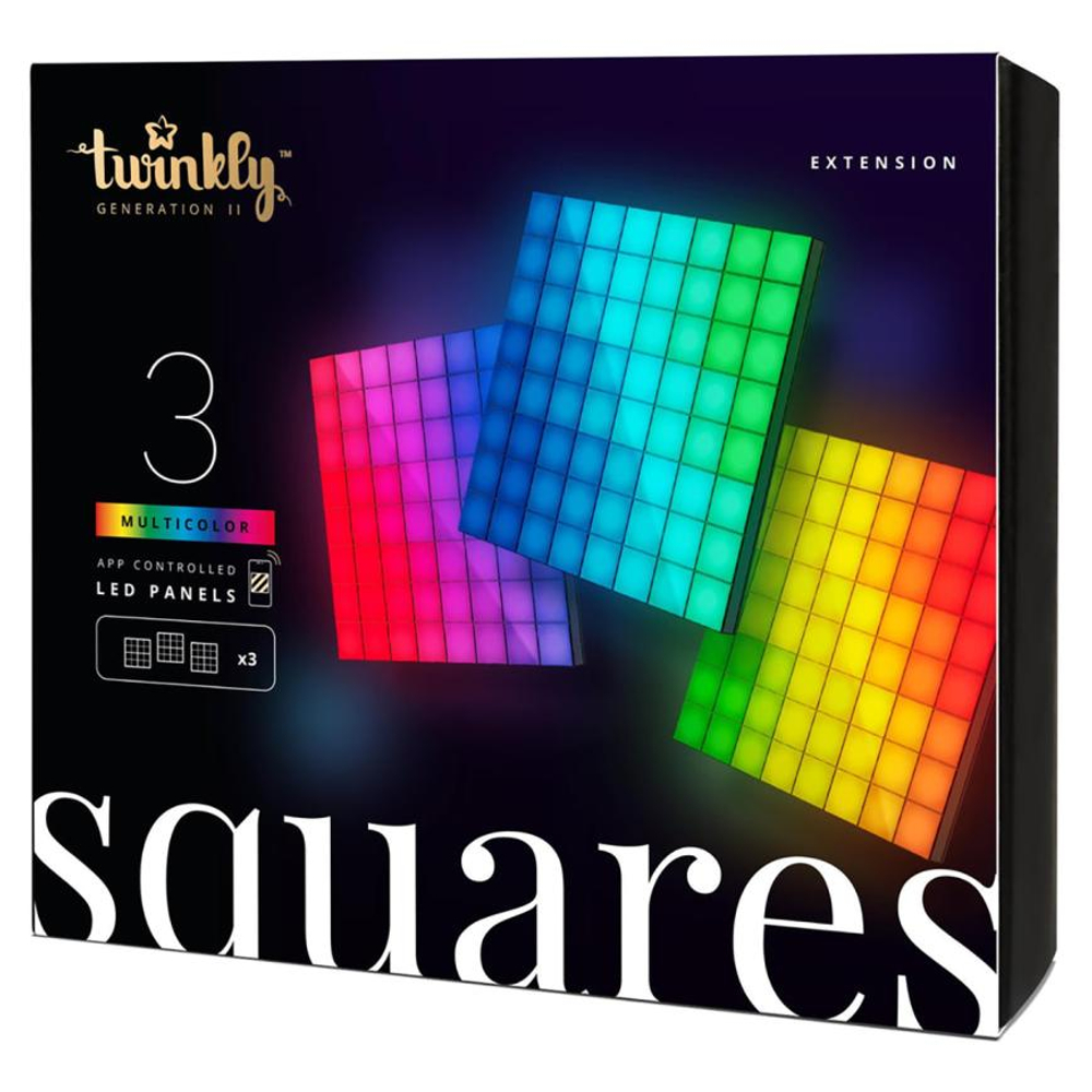 Дополнительные модули для светодиодной панели Twinkly Squares Extension, RGB (3 шт.) Generation II