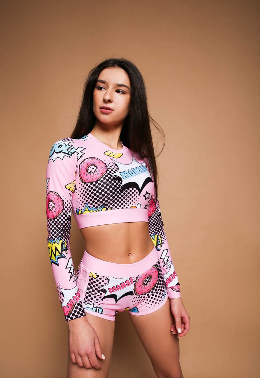 Рашгард короткий Pop art pink