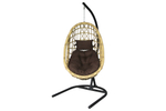 Кресло подвесное Garden Story Ривьера (стойка+основание.черн.,корзн.бежевая.,подуш.шоколад. 3уп. (В))