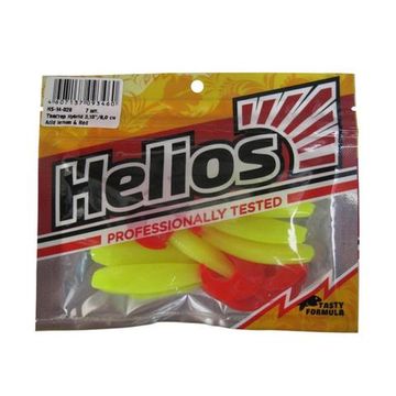 Твистер Helios Hybrid 3,15"/8,0 см Acid lemon & Red 7шт. (HS-14-029)