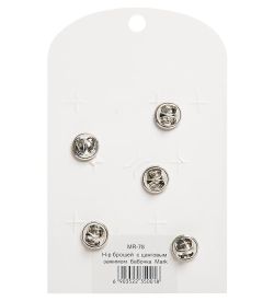 MR- 78 Н-р брошей с цанговым зажимом бабочка «Девочка-подросток» Mark Rita