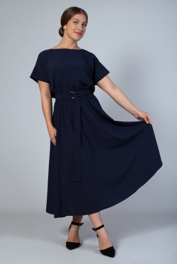 Платье женское 3989зп, т.синий точка #176Тст053989зп