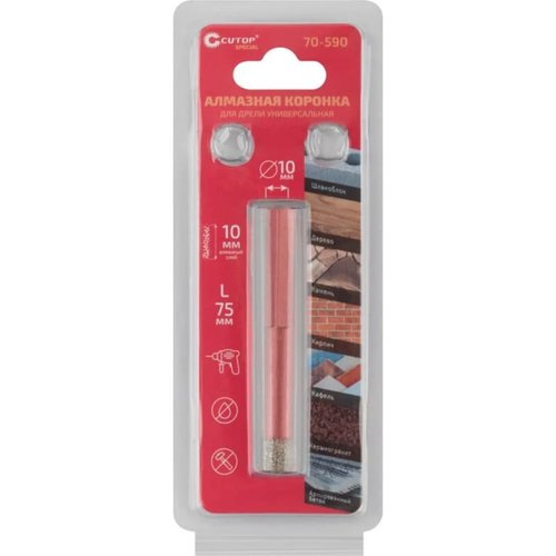 Коронка алмазная универсальная Cutop Special 10*10*75мм для дрели   70-590