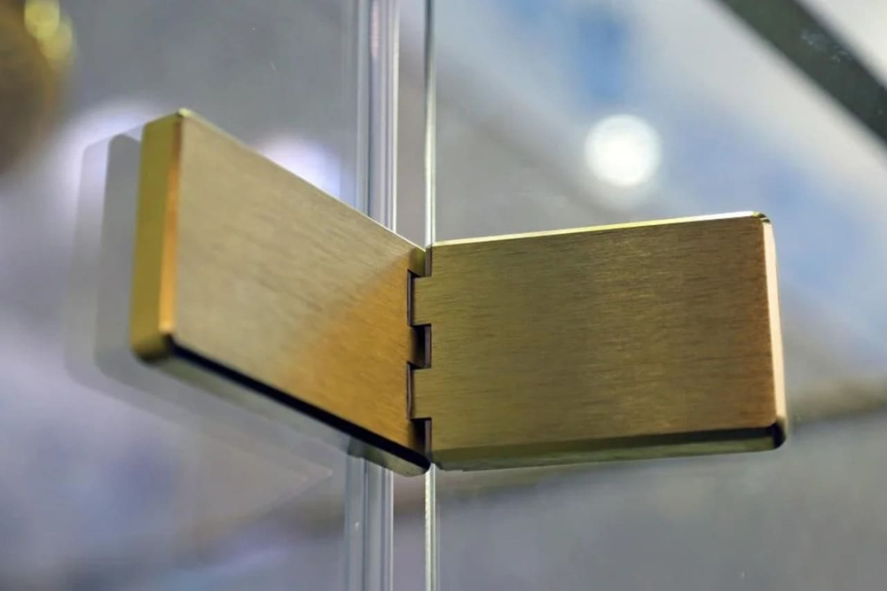 Душевая дверь Cezares BELLAGIO-B-12-100-C-BORO, 100х197, профиль брашированное золото, прозрачное стекло