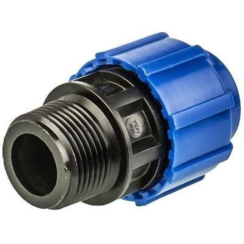 Муфта ПНД компрессионная с наружной резьбой 32х1" Poelsan