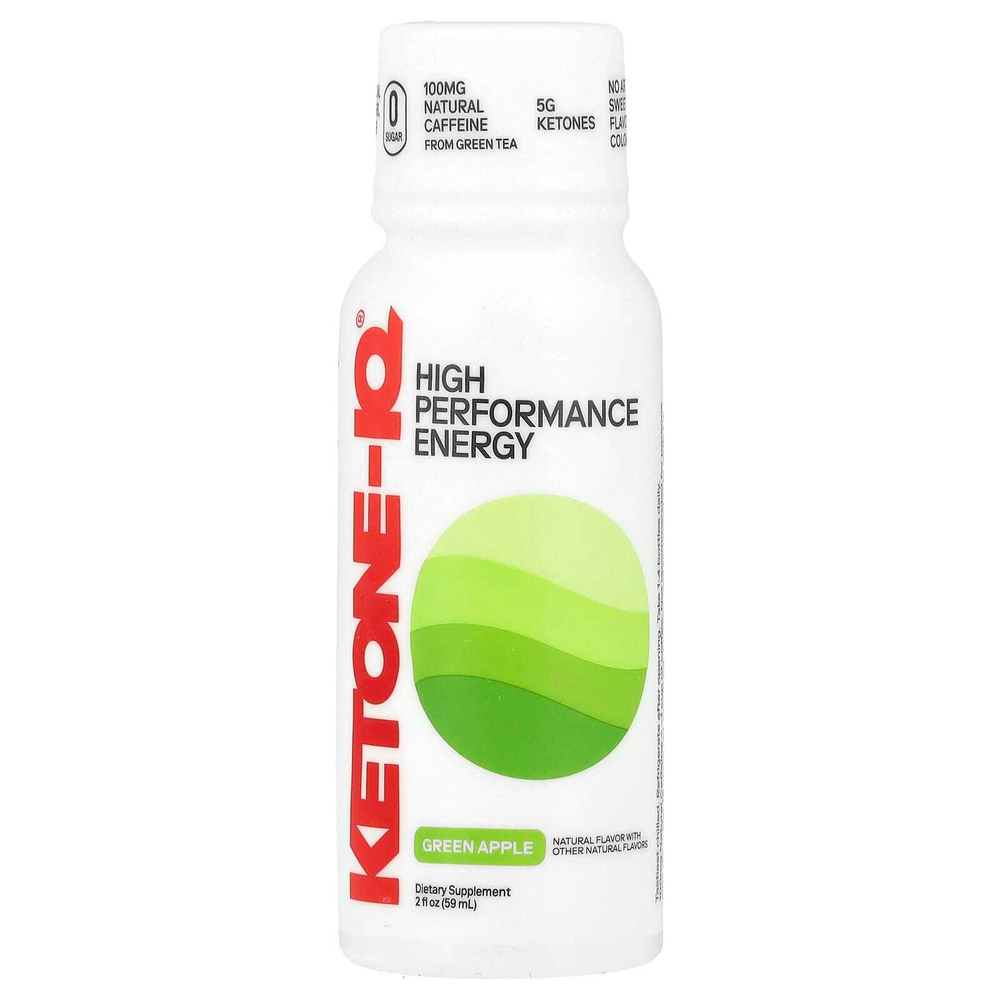 Ketone-IQ, High Performance Energy, зеленое яблоко, 6 флаконов по 59 мл (2 жидк. Унции)
