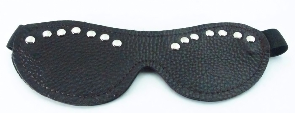 Коричневая кожаная маска с декором (Цвет: коричневый)