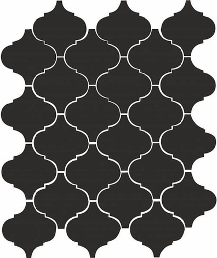 Настенная плитка Арабески глянцевый черный (65001)