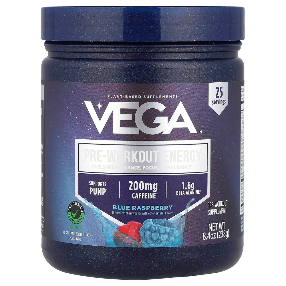 Vega, Pre-Workout Energy, голубая малина, 238 г (8,4 унции)