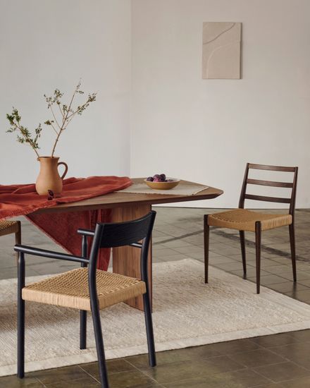 Analy Стул из массива дуба с отделкой орех и сиденьем из 100% веревки