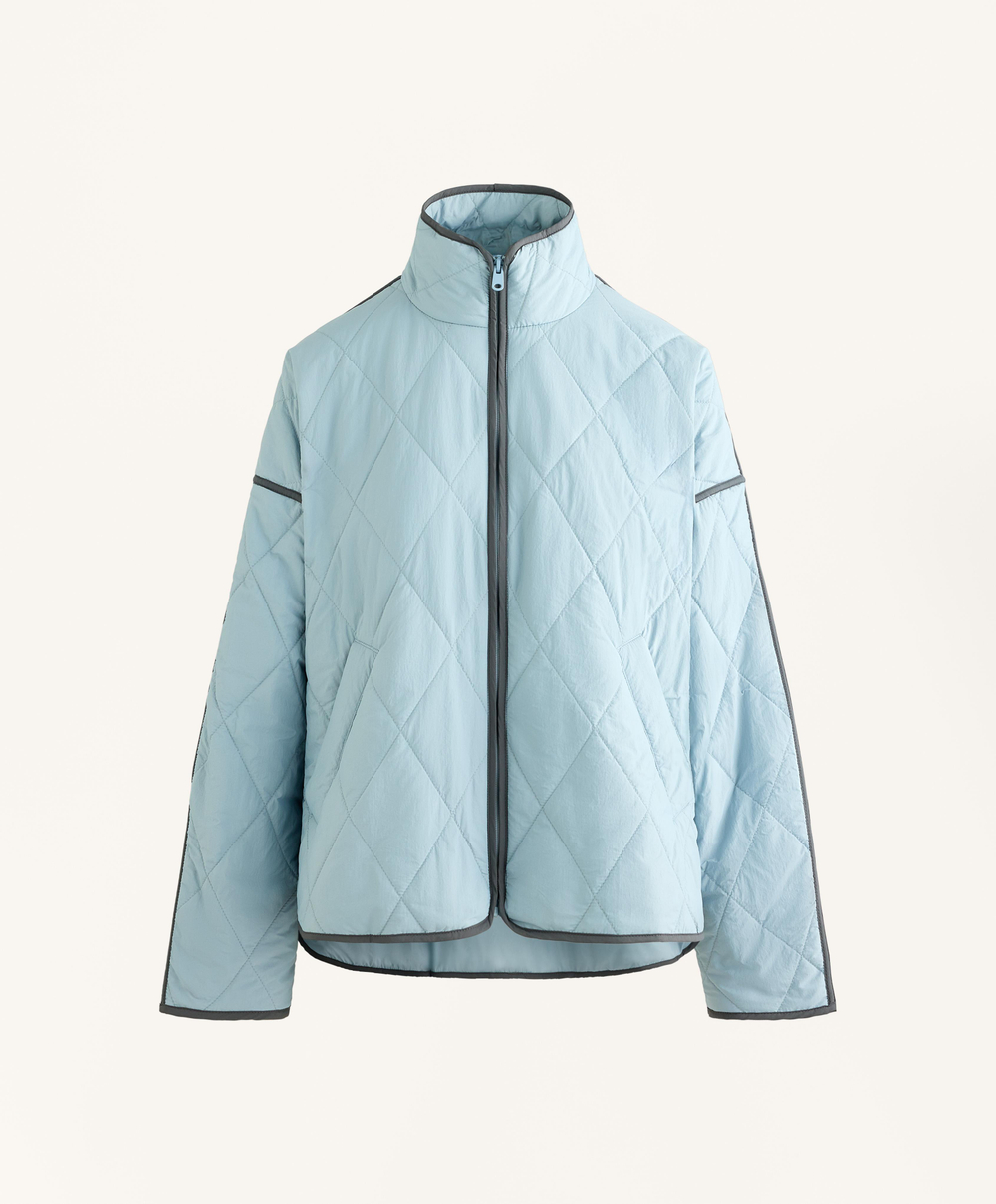 Oysho Водоотталкивающая стеганая куртка FELLEX® с AEROGEL, пыльно-синий