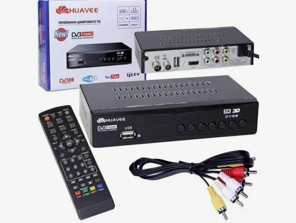 Цифровая ТВ приставка DVB-T2 HUAVEE T8000 + HD плеер