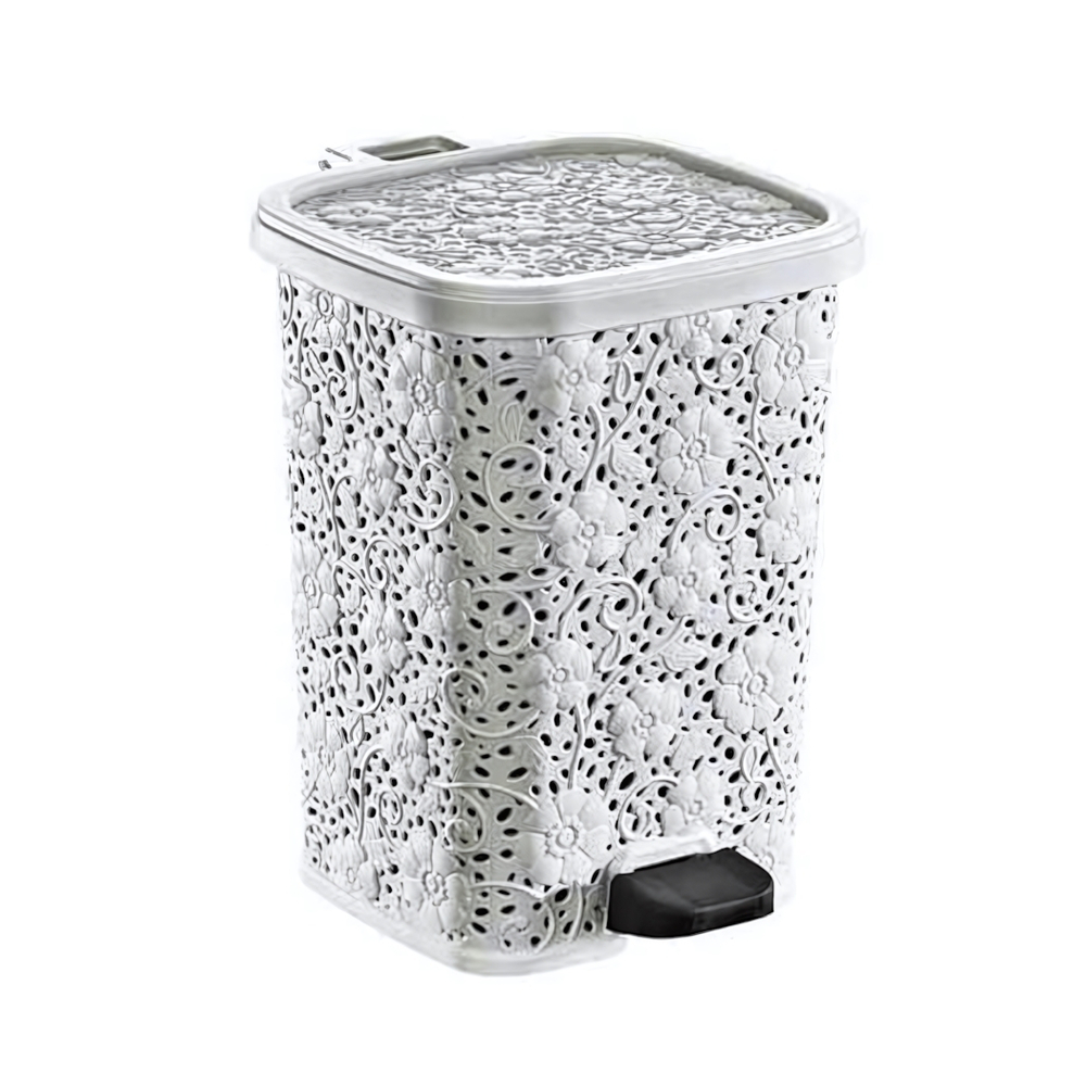 Мусорное ведро с педалью 26 лт АЖУРНОЕ белый