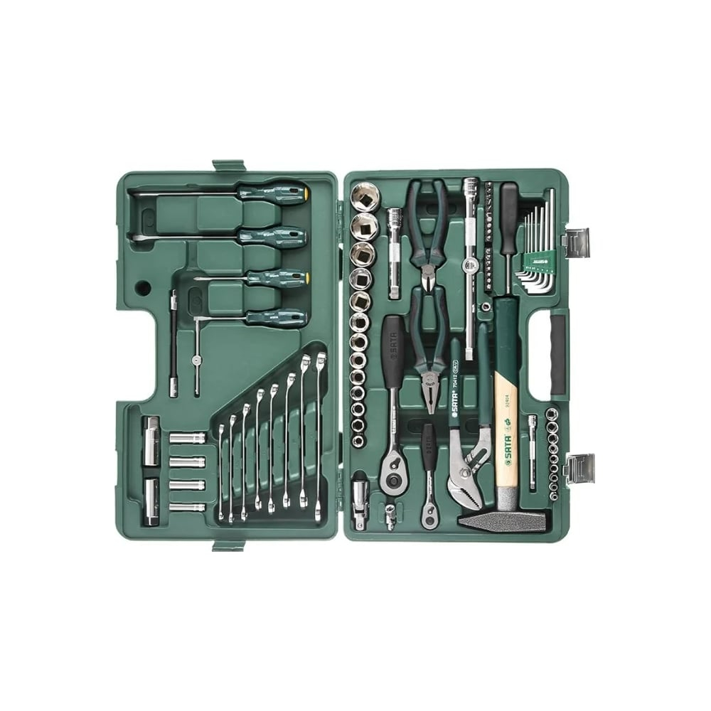 Универсальный набор инструмента, 80 шт, 1/4 и 1/2 DR, SATA 09403