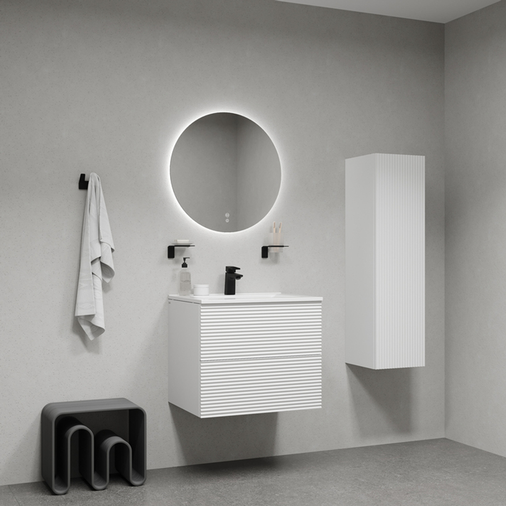 Тумба с умывальником IDDIS Bild, подвесная, 60 см, белый, BIL60W0i95K