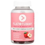 Flat Tummy, яблочный уксус в жевательных таблетках, со вкусом натурального яблока, 60 жевательных таблеток