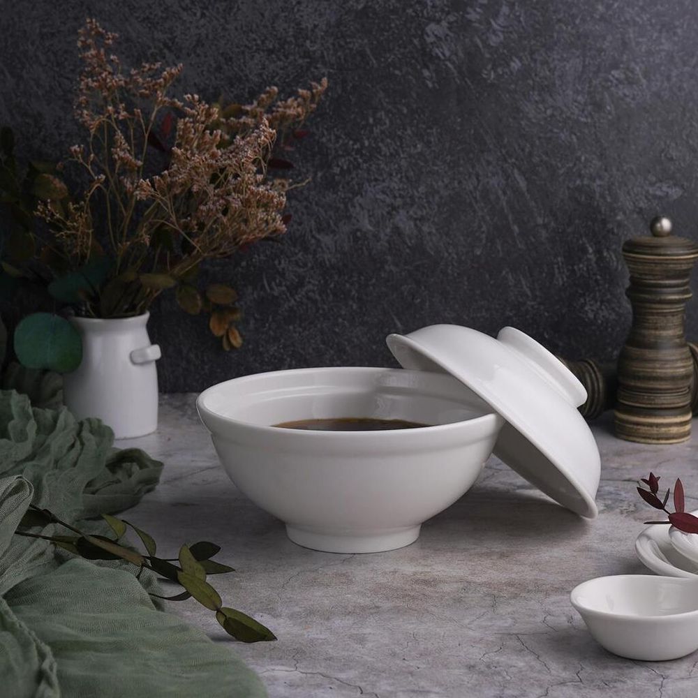 Бульонница мисосупница 450 мл d 15,3 см h10,5 см с крышкой белая фарфор P.L. Proff Cuisine [3]