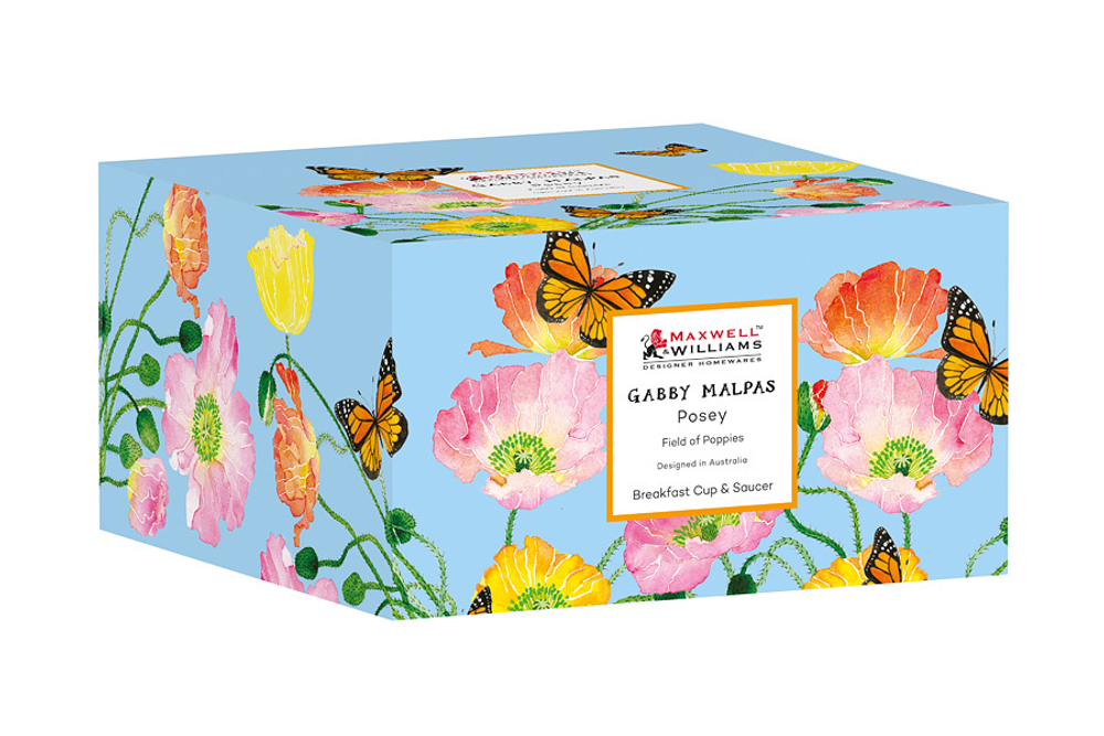 Чашка с блюдцем 400мл Maxwell&Williams Маки