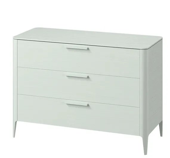 Комод Type 3 ящика, массив дуба, 120 см (белый)