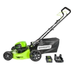 Аккумуляторная газонокосилка Greenworks GD60LM46HPK4 60V 60В (1 x 4 Ач, ЗУ) нож 46 см, 2502807UB