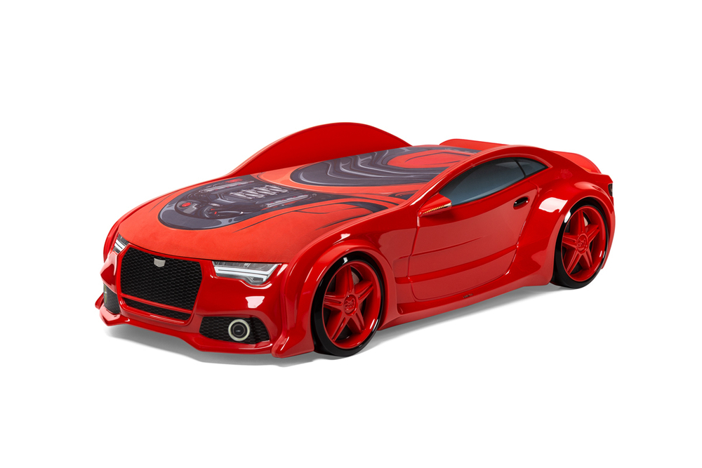 Объемная (3d) кровать-машина NEO AUDI красная