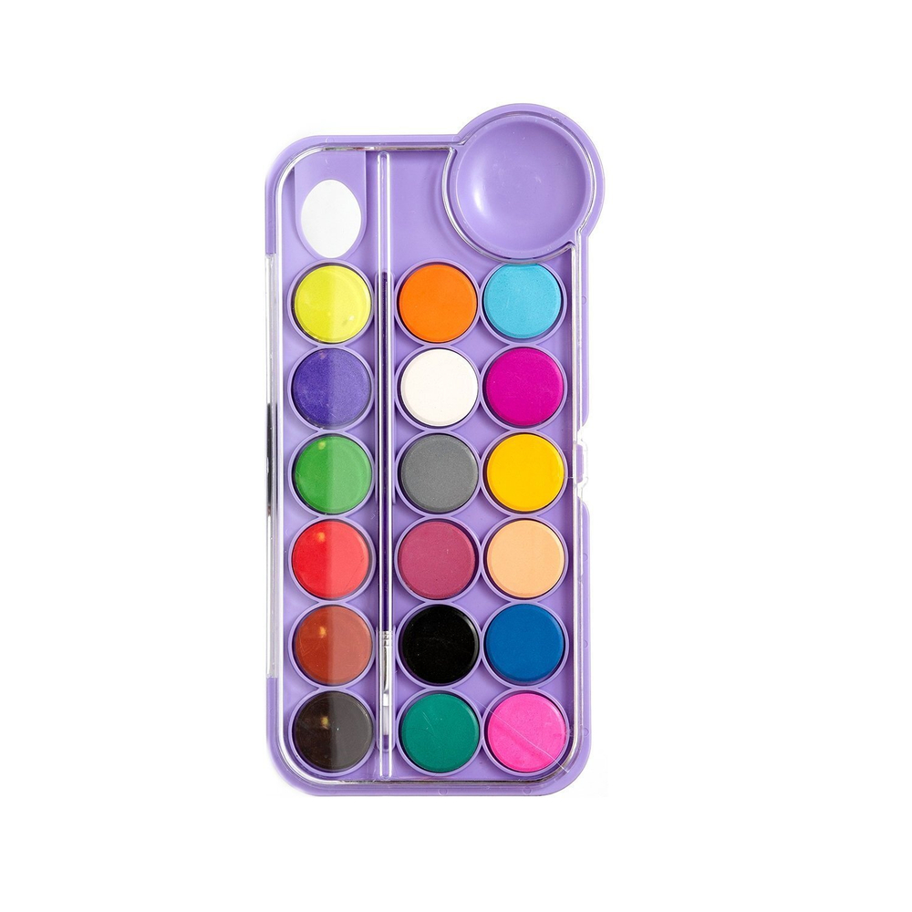 Акварель Yalong меловая, 18 цветов, с кистью и палитрой, пластик. упаковка, "Parrot"