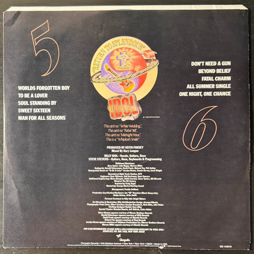 Billy Idol - Whiplash Smile (США 1986г.)