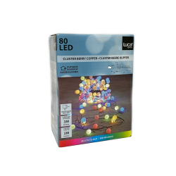 Гирлянда Кластер-Ягодки на зеленом проводе мультиколор 200см 80 ламп Luca Lighting