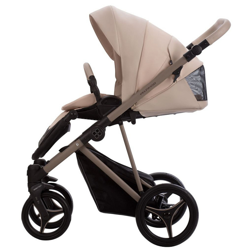 Детская коляска Bebetto Pelpasso Pro 2 в 1 02 св.бежевая кожа
