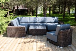 "Капри" трансформирующаяся лаунж-зона из искусственного ротанга, цвет коричневый