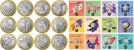 Франция 5 евро, 2025 Знаки зодиака - набор 12 монет