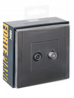 FORTE&PIANO Розетка двойная TV+SAT FP538 сталь IEK