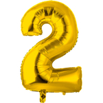 Шар фольгированный Цифра 2 66 см (Золотой)