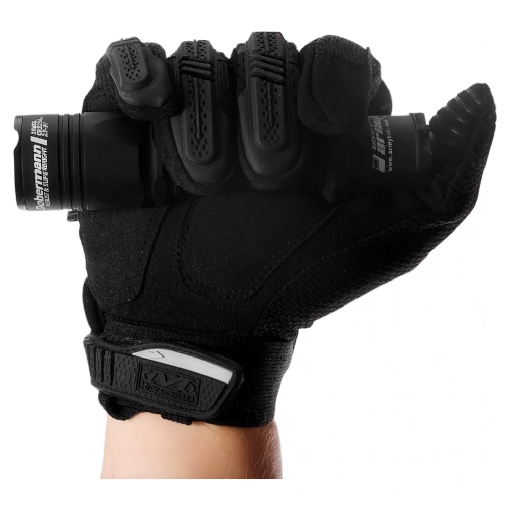 Тактический фонарь Armytek Dobermann XP-E2 (красный свет) — совместимость с аксессуарами: легко подключается к выносным кнопкам и подствольным креплениям.