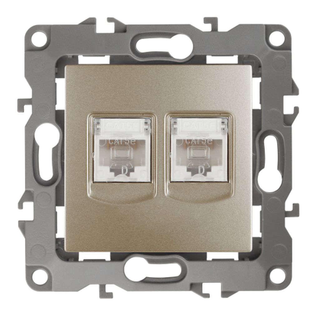 Розетка ЭРА Серия 12 12-3108-04 информационная двойная 2XRJ45 IP20 шампань