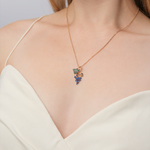 Подвеска «Виноград» из красного золота с фианитами