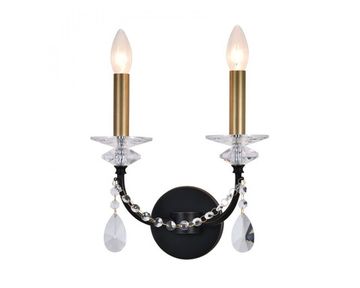 Бра 2*E14 3972/A black+brass матовый черный/латунь ANASTASIA Newport